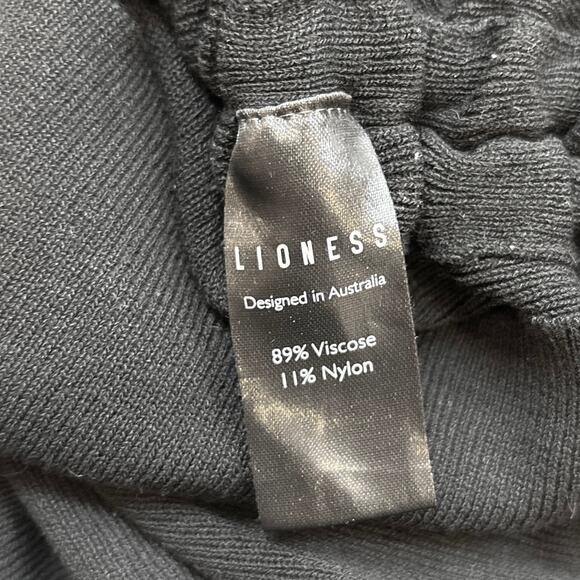 Lioness Black Ruched Drawstring Bodycon Stretch Knit Long Sleeve Mini Dress Sz S - Picture 13 of 13